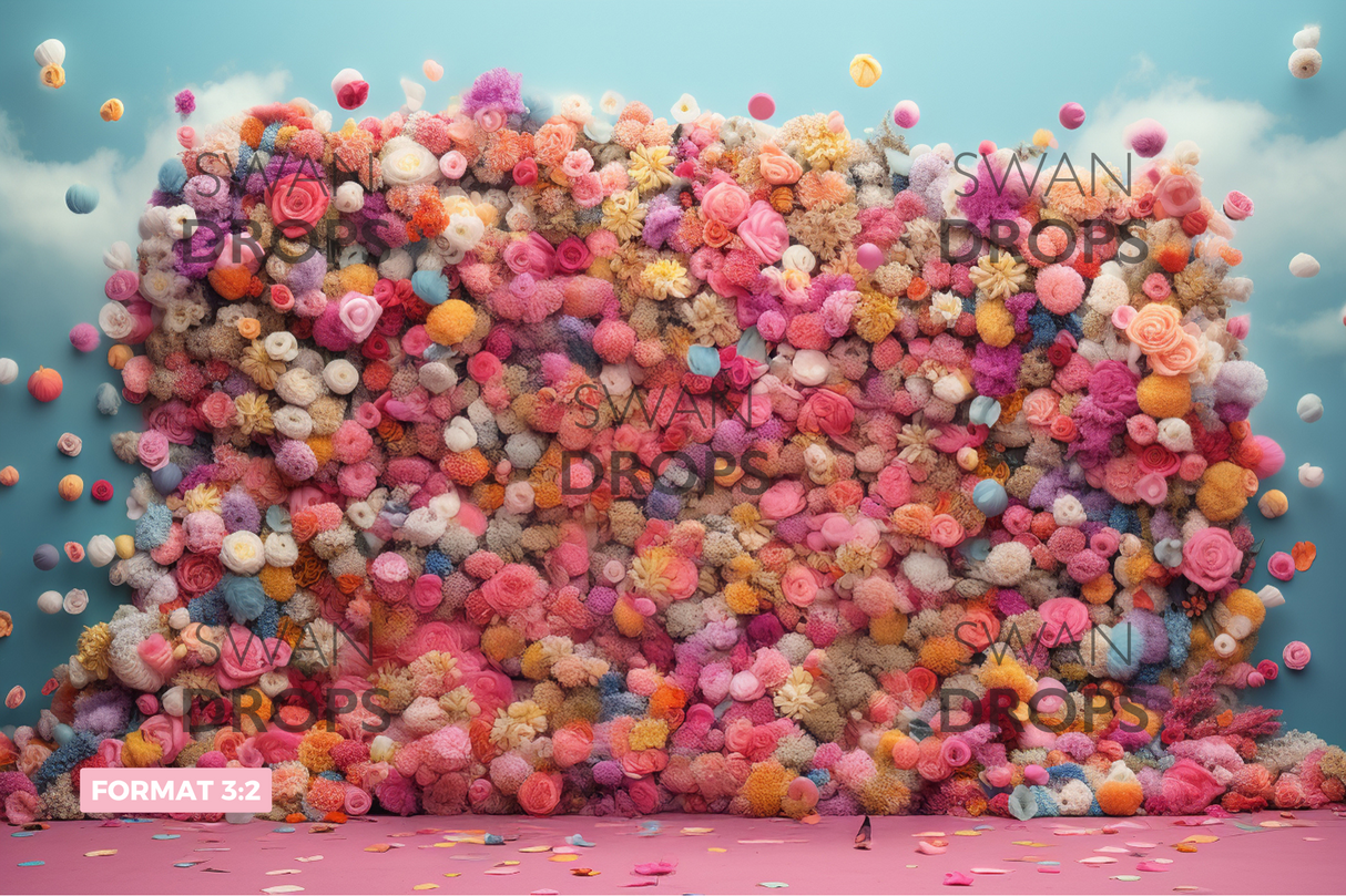 Fond photo Mur floral Swan Drops