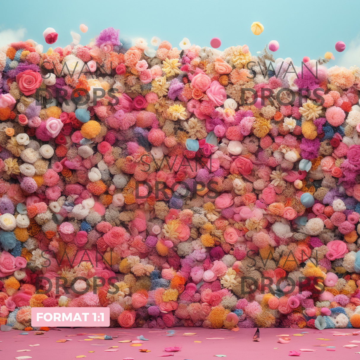 Fond photo Mur floral Swan Drops