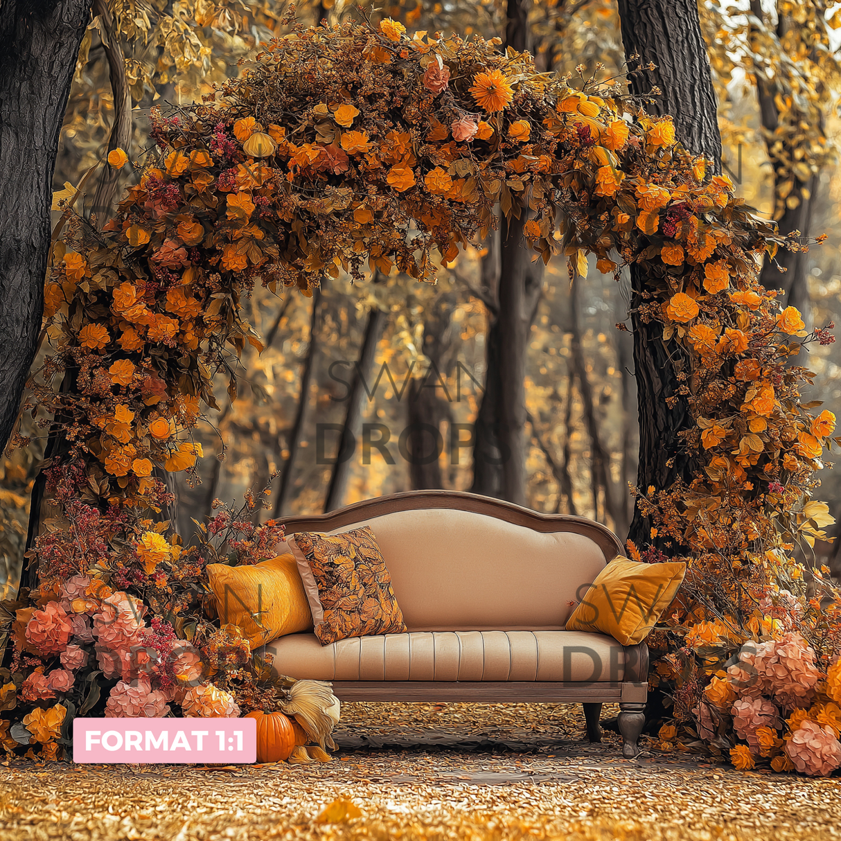 Fond photo Sous les Feuilles Swan Drops