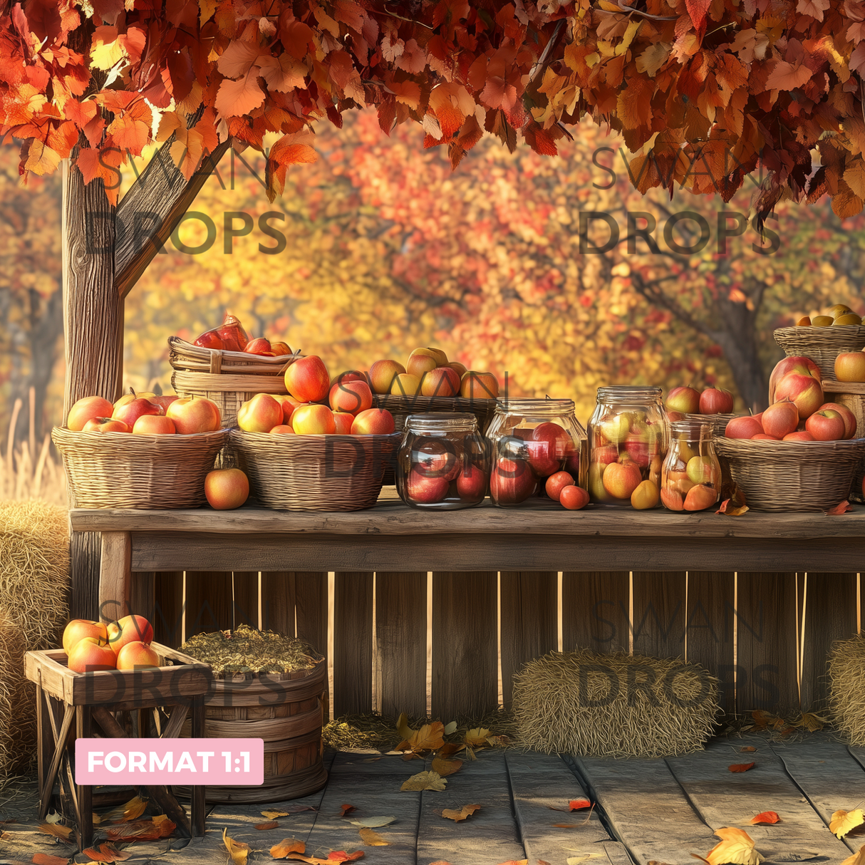 Fond photo Cabane aux Pommes Swan Drops