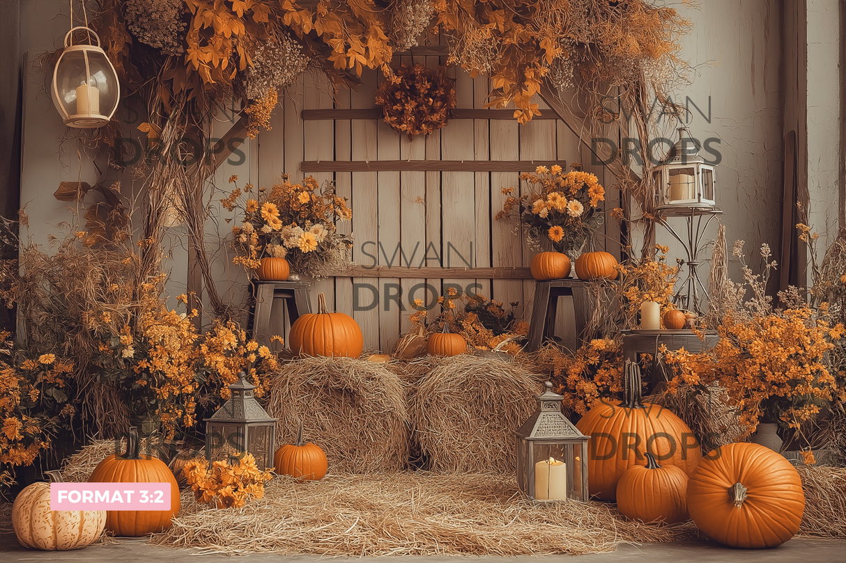 Fond photo Coin Citrouille Swan Drops