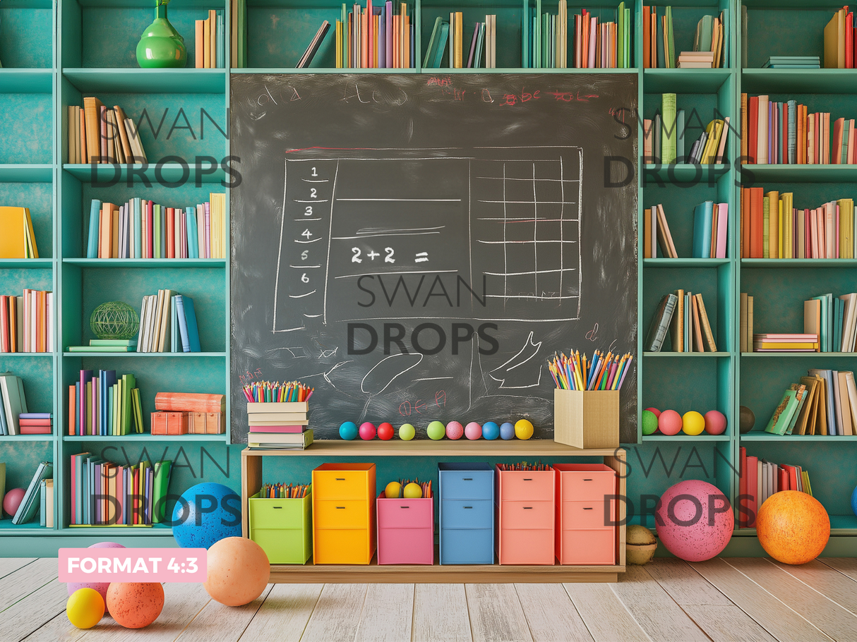 Fond photo Classe colorée Swan Drops