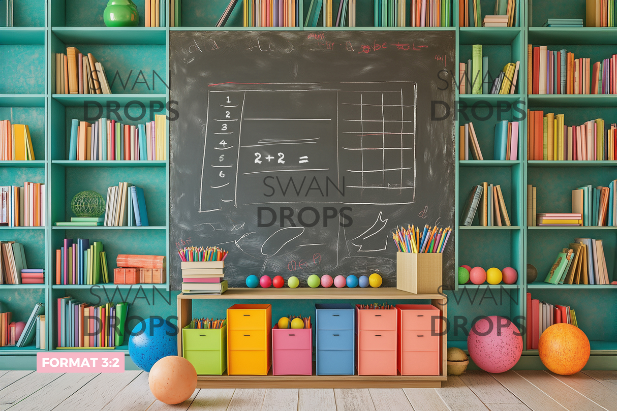 Fond photo Classe colorée Swan Drops