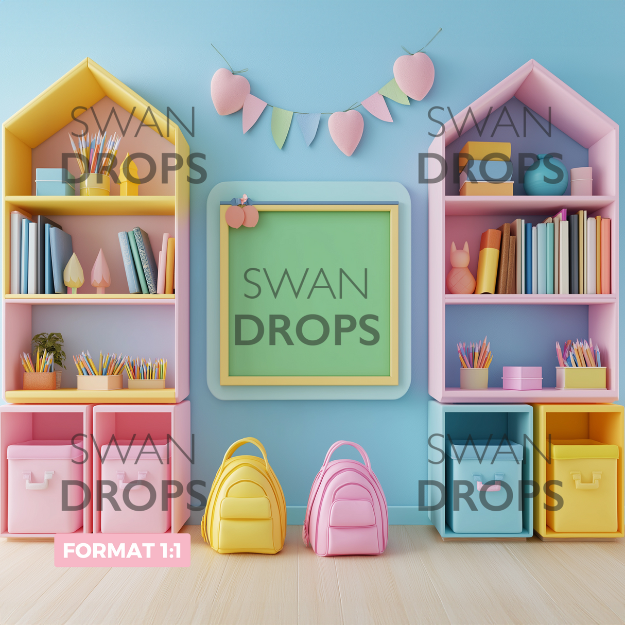 Fond photo Cabinet de Curiosités Scolaire Swan Drops