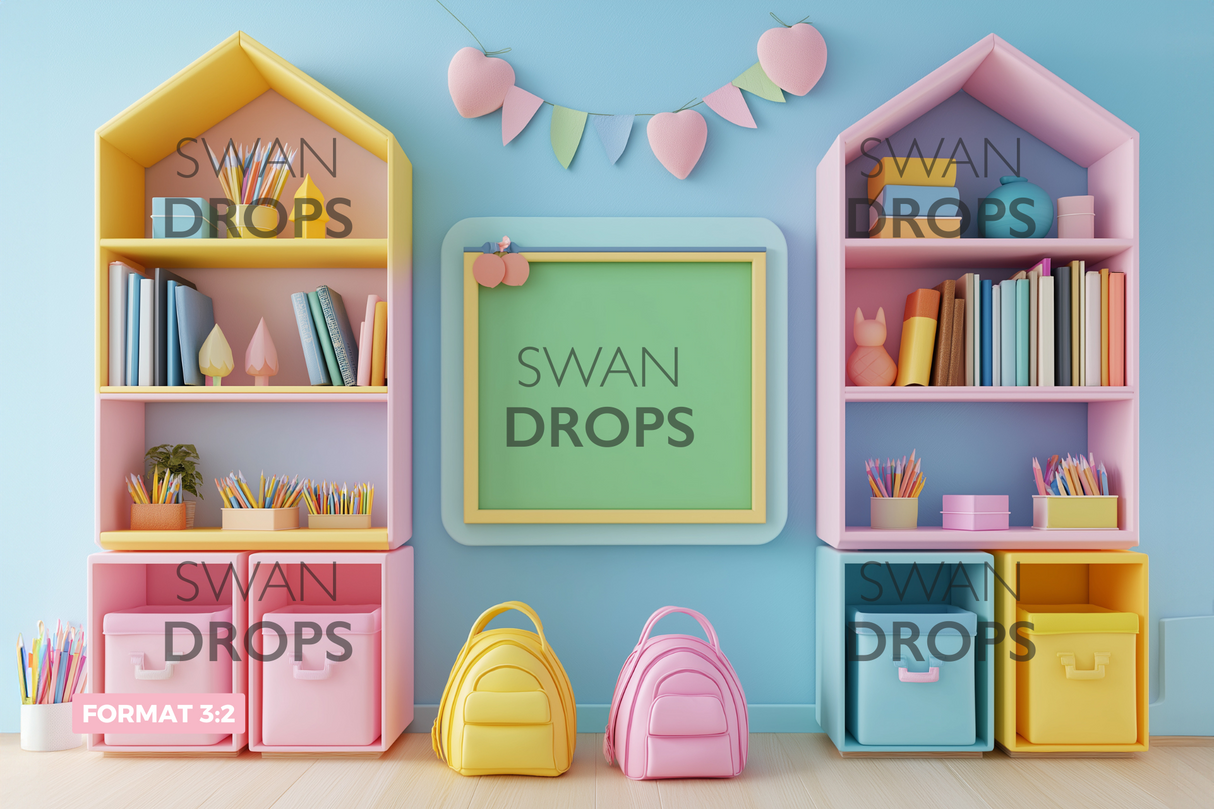 Fond photo Cabinet de Curiosités Scolaire Swan Drops