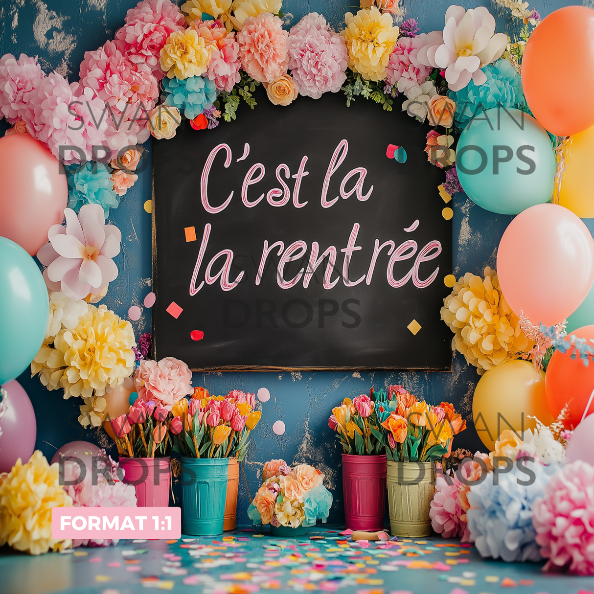 Fond photo Fleurs de rentrée Swan Drops