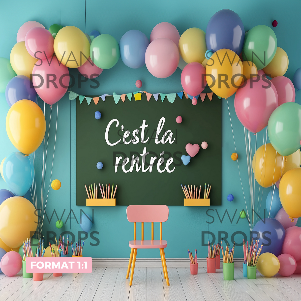 Fond photo Ballons d’école Swan Drops