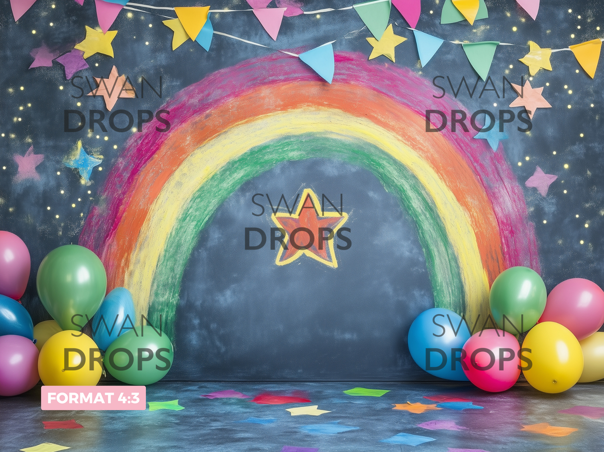 Fond photo Arc-en-ciel de la rentrée Swan Drops