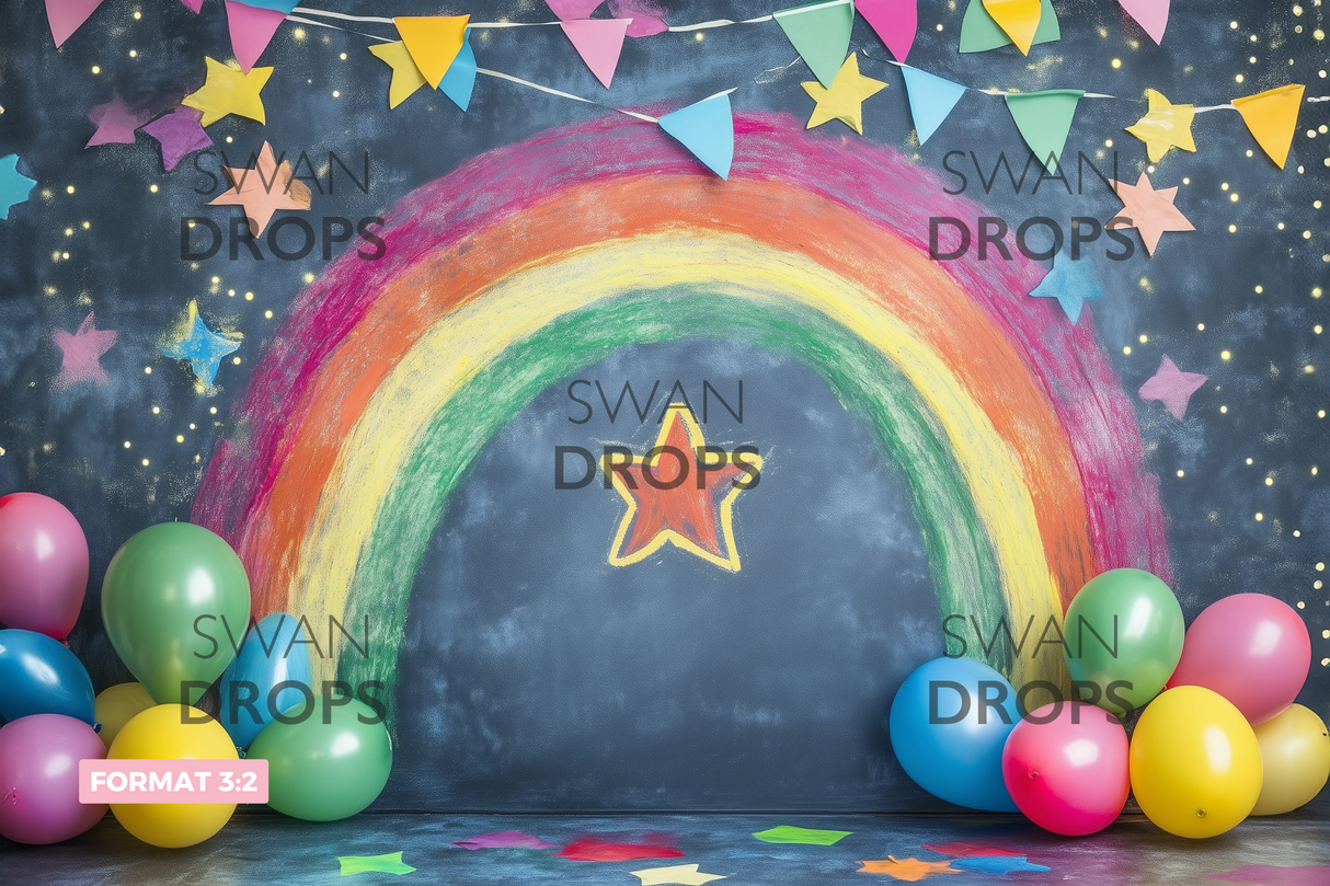 Fond photo Arc-en-ciel de la rentrée Swan Drops