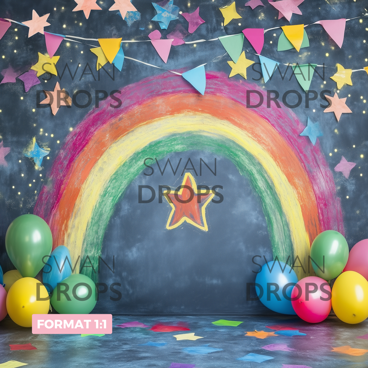 Fond photo Arc-en-ciel de la rentrée Swan Drops