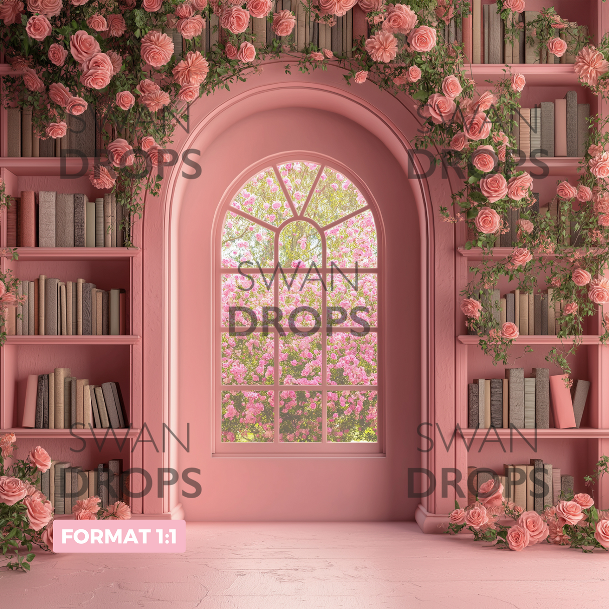 Fond photo Rose Library Swan Drops