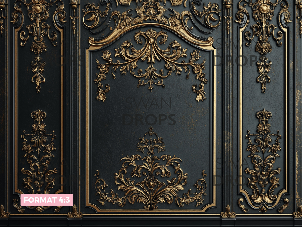 Fond photo Baroque Obsidienne Swan Drops