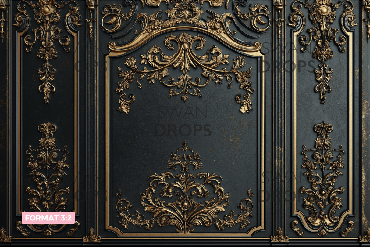 Fond photo Baroque Obsidienne Swan Drops