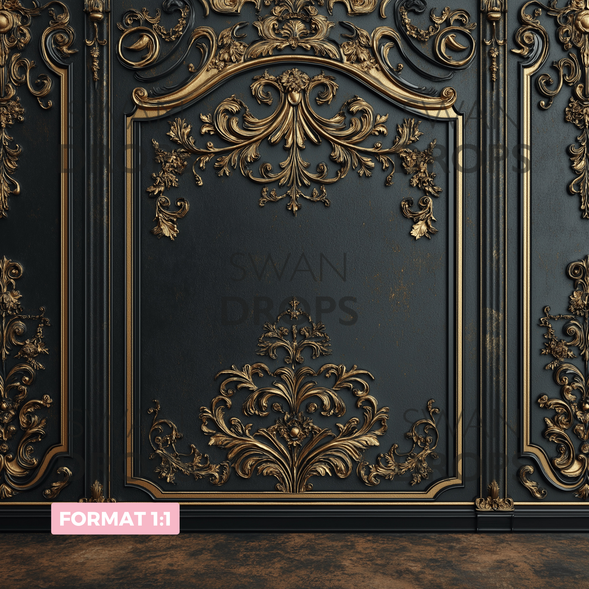 Fond photo Baroque Obsidienne Swan Drops