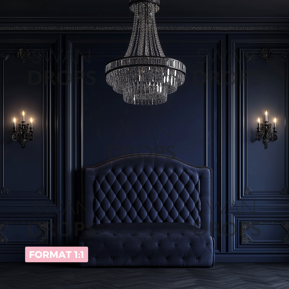 Fond photo Bleu Minuit Swan Drops