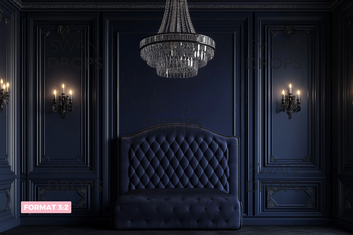 Fond photo Bleu Minuit Swan Drops