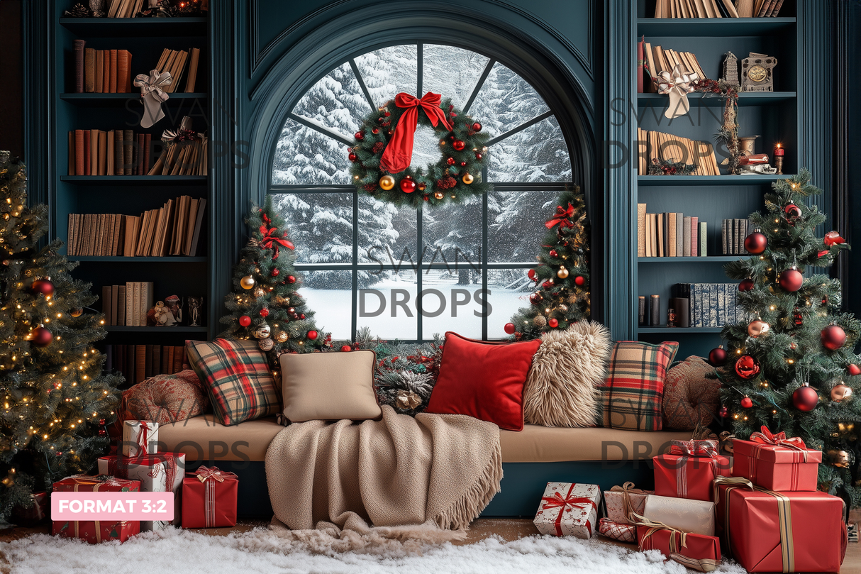 Fond photo Noël d’Antan Swan Drops