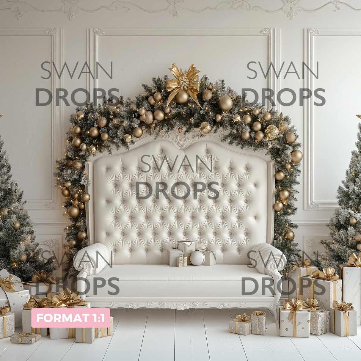 Fond photo Trône de Noël Swan Drops