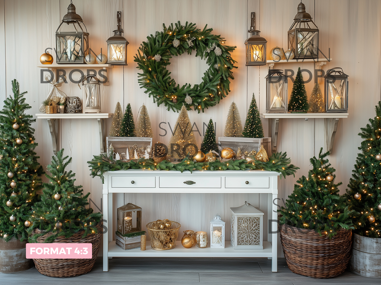 Fond photo Noël Classique Swan Drops