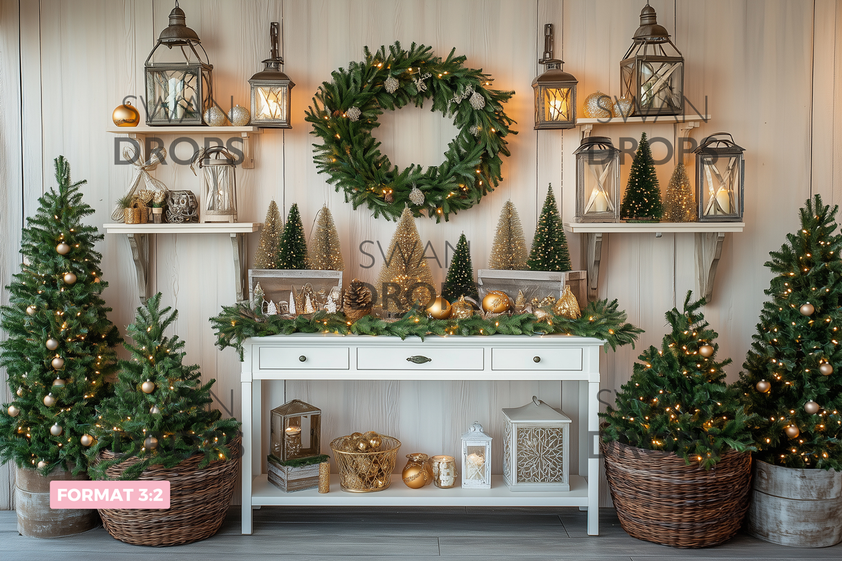 Fond photo Noël Classique Swan Drops