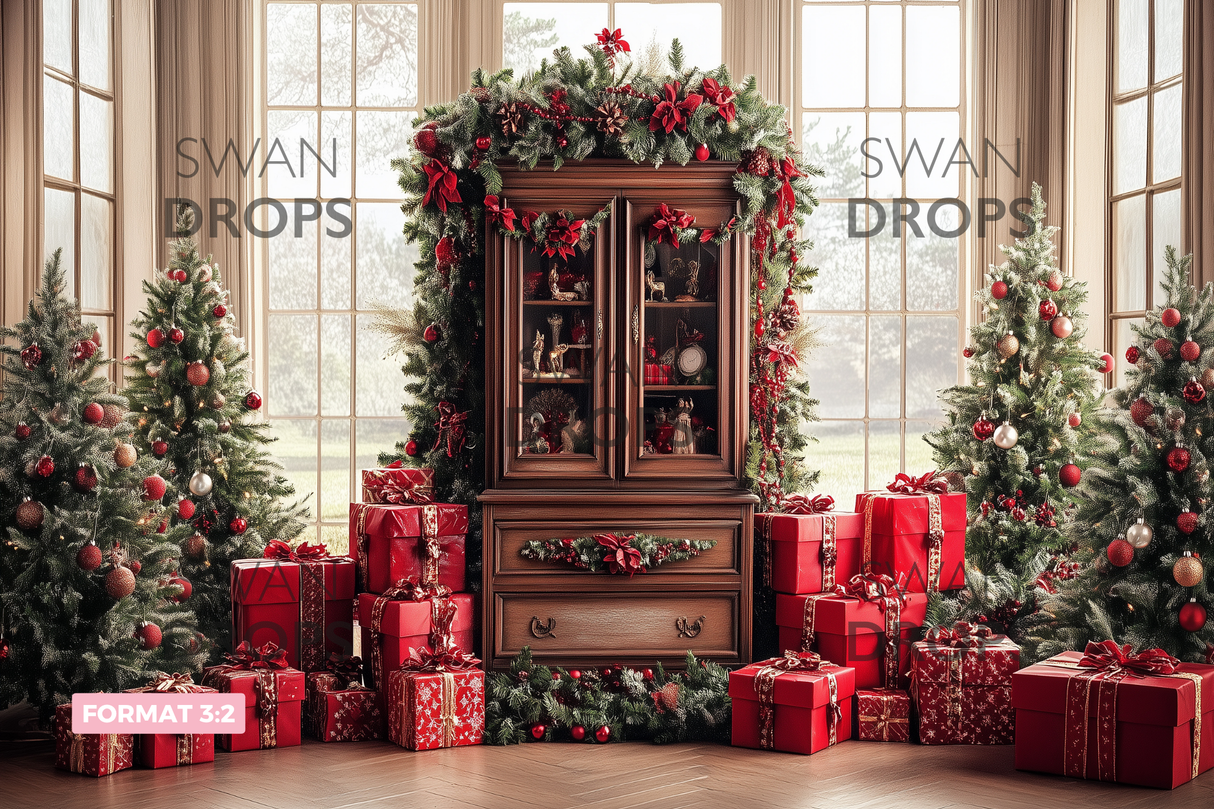 Fond photo Noël Tradition Swan Drops