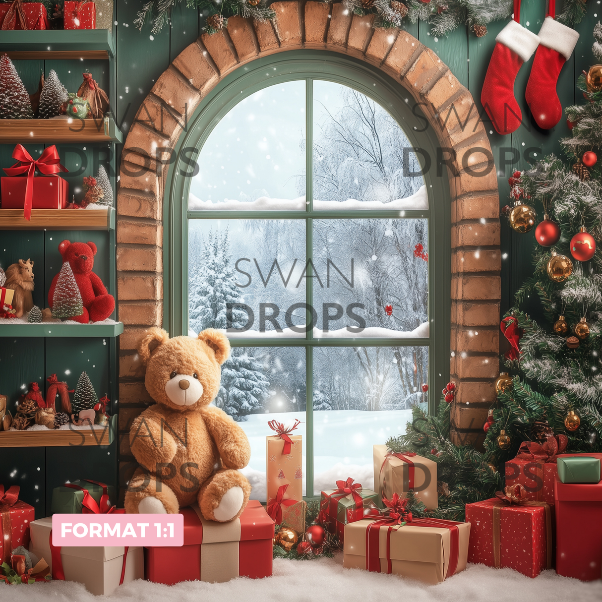 Fond photo FenĂȘtre aux merveilles Swan Drops