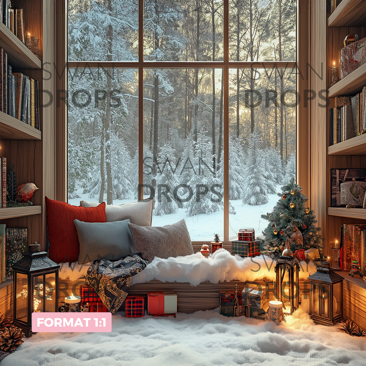 Fond photo Coin lecture nordique Swan Drops