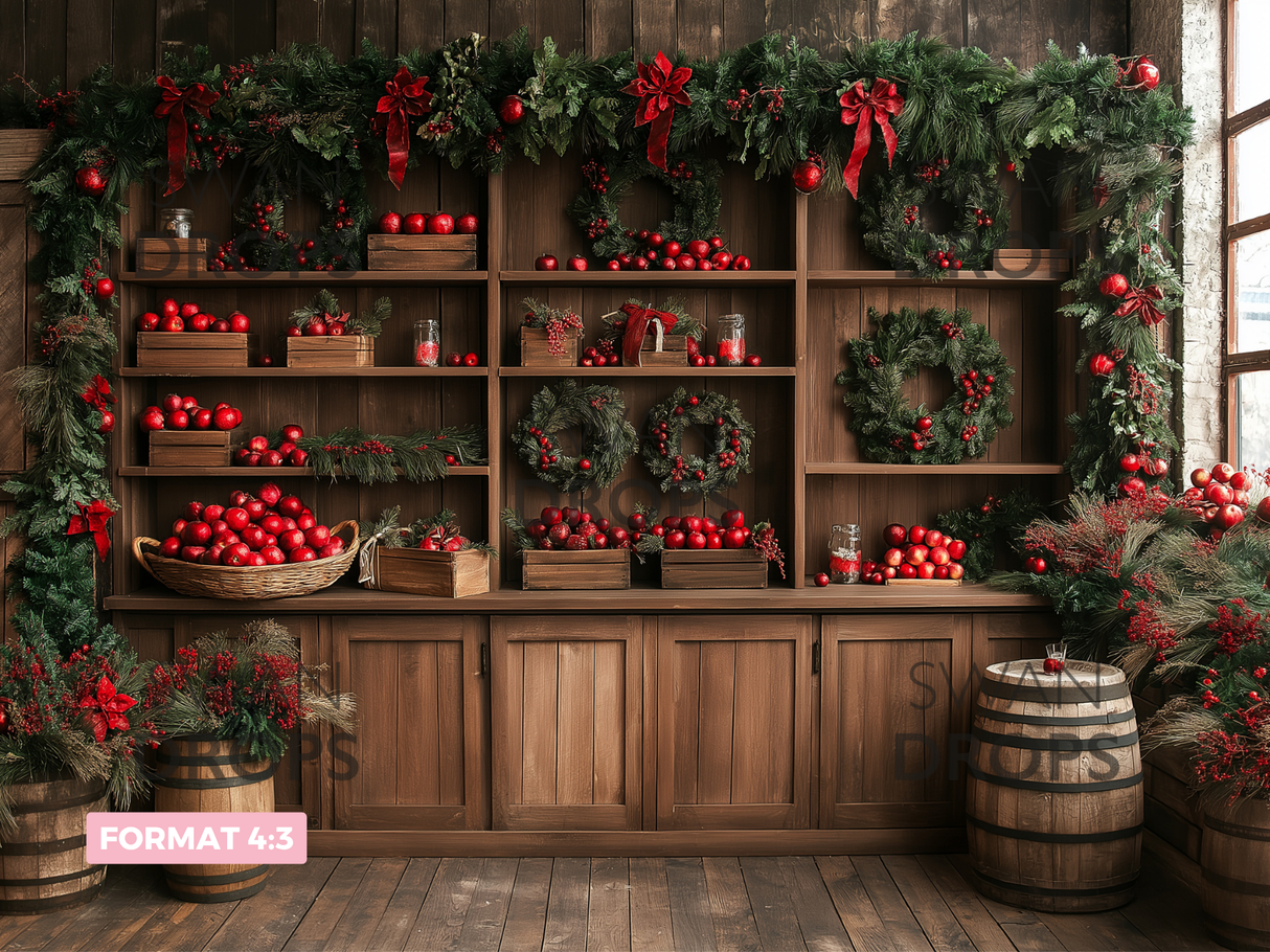 Fond photo Atelier du Père Noël Swan Drops