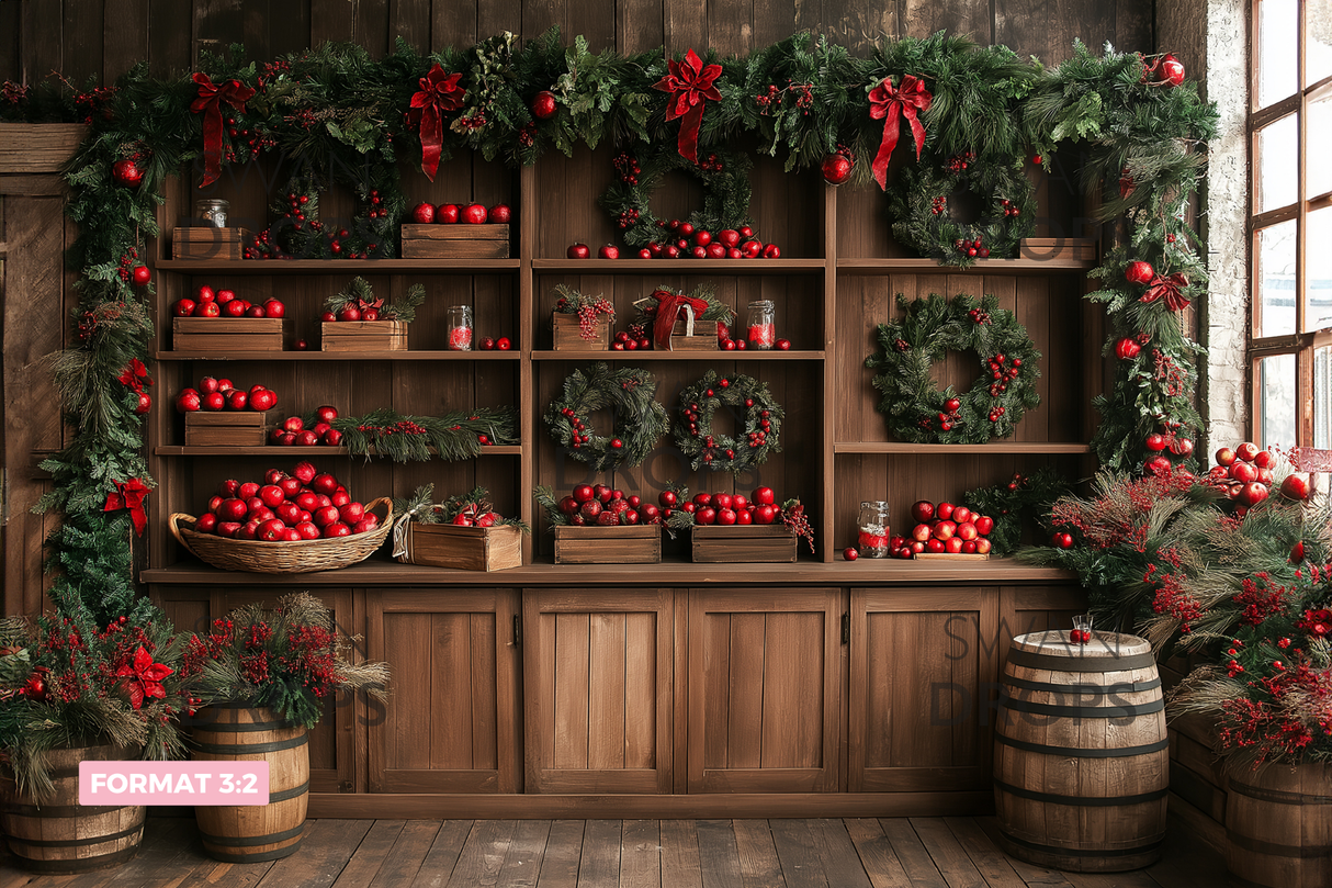 Fond photo Atelier du Père Noël Swan Drops