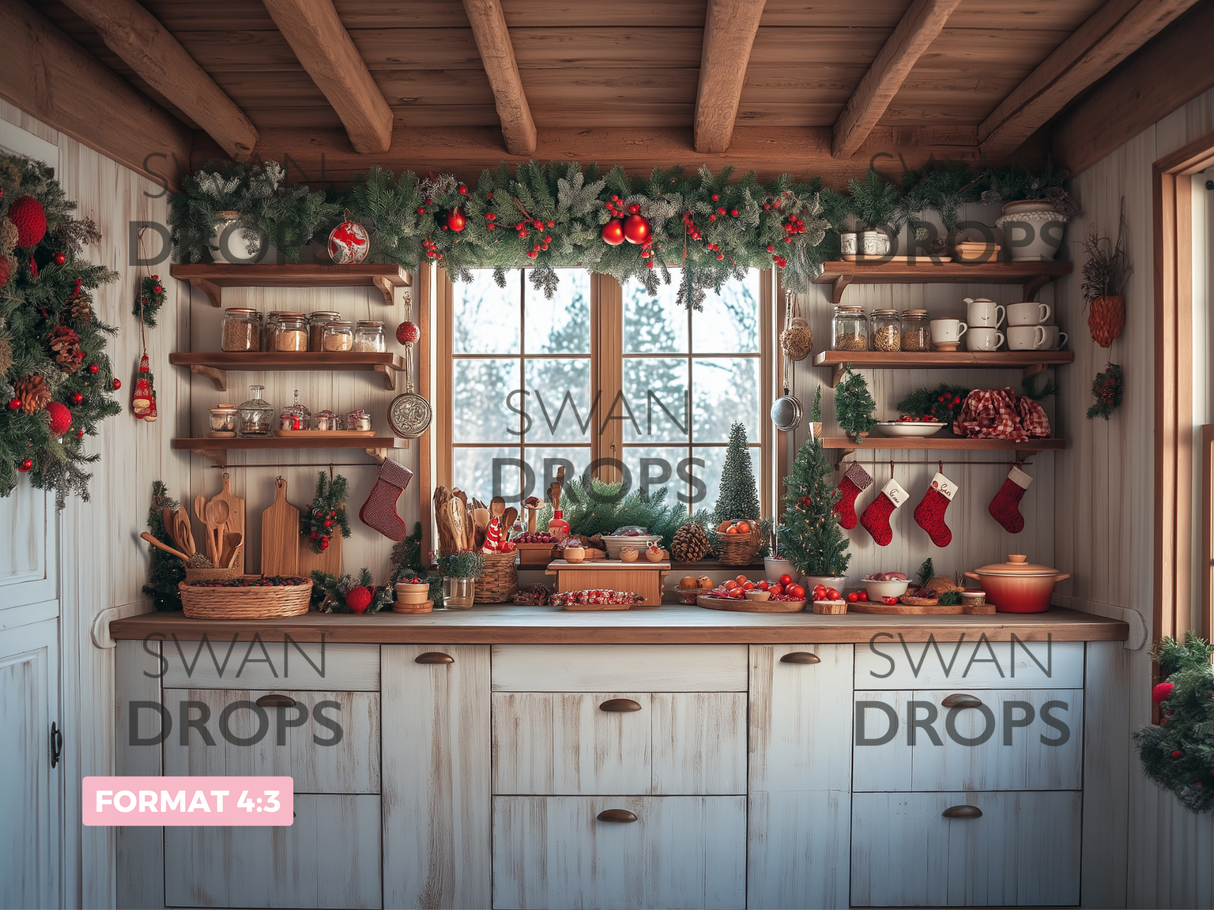 Fond photo Atelier de Noël Swan Drops