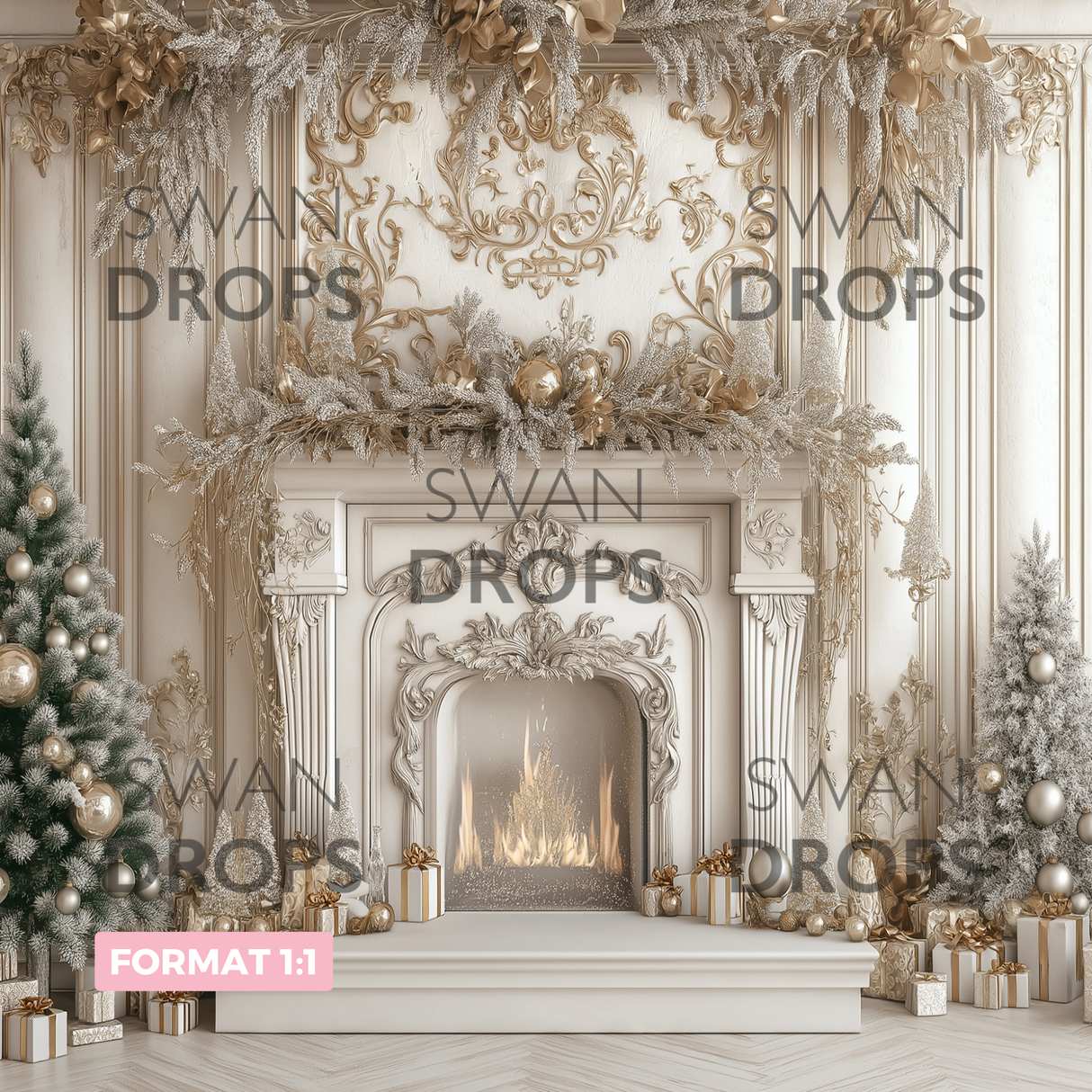 Fond photo Splendide Noël Swan Drops