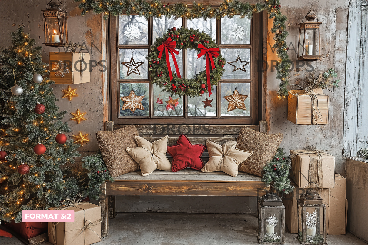 Fond photo L’atelier du Père Noël Swan Drops