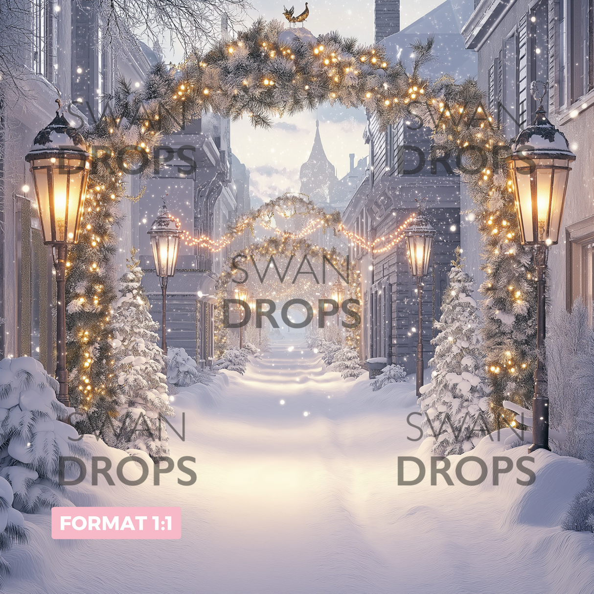 Fond photo Rue des lumières Swan Drops