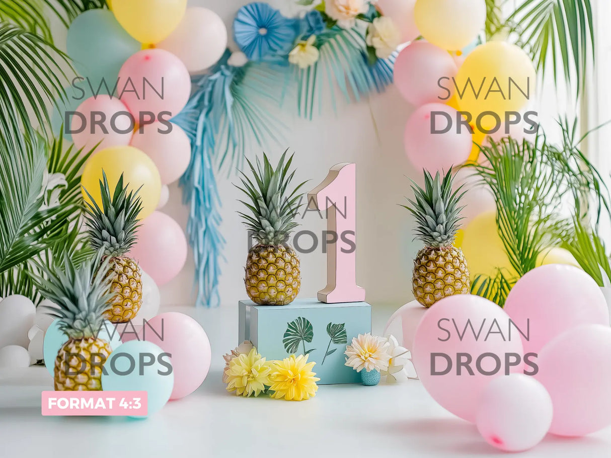 Fond photo Ananas Party Swan Drops