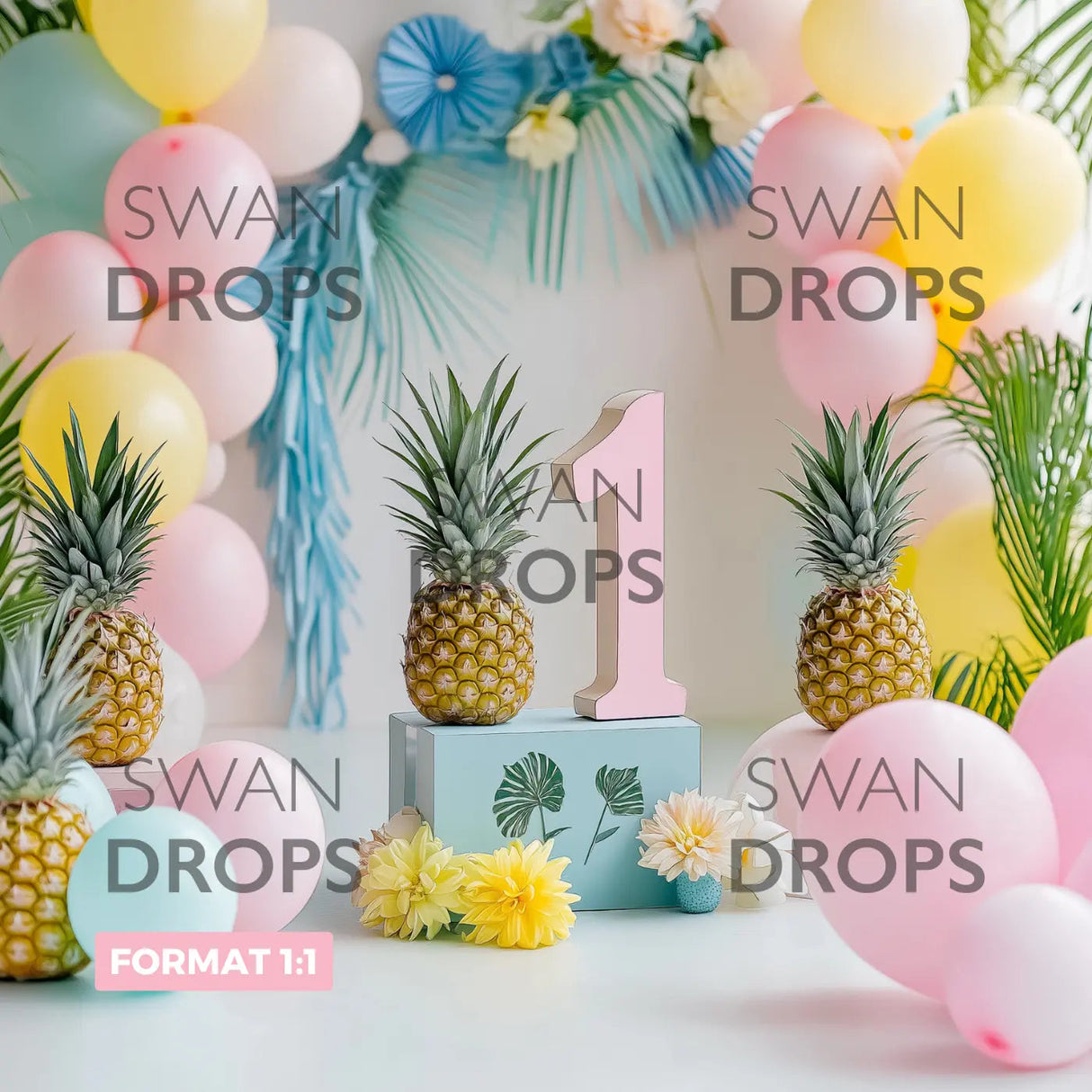Fond photo Ananas Party Swan Drops