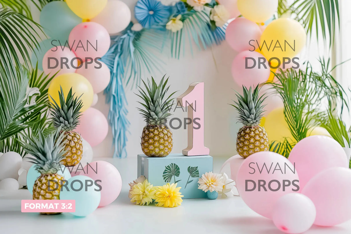 Fond photo Ananas Party Swan Drops