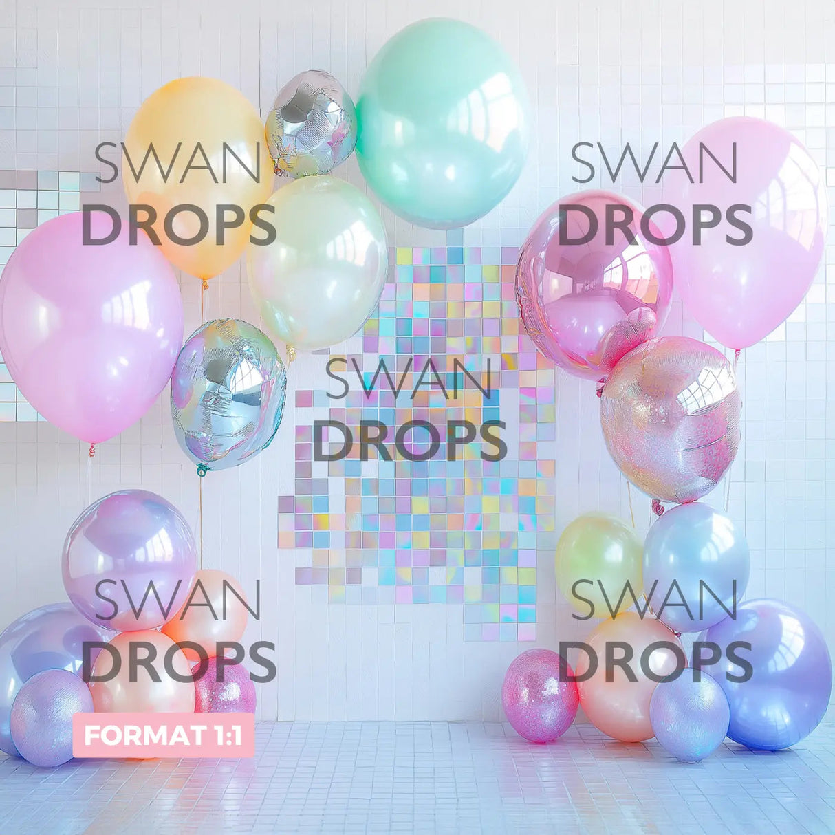 Fond photo Arc-en-Ciel Pastel Swan Drops