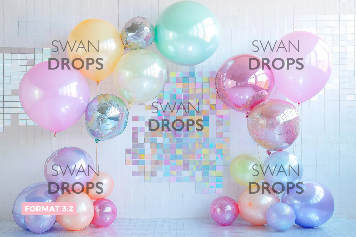 Fond photo Arc-en-Ciel Pastel Swan Drops