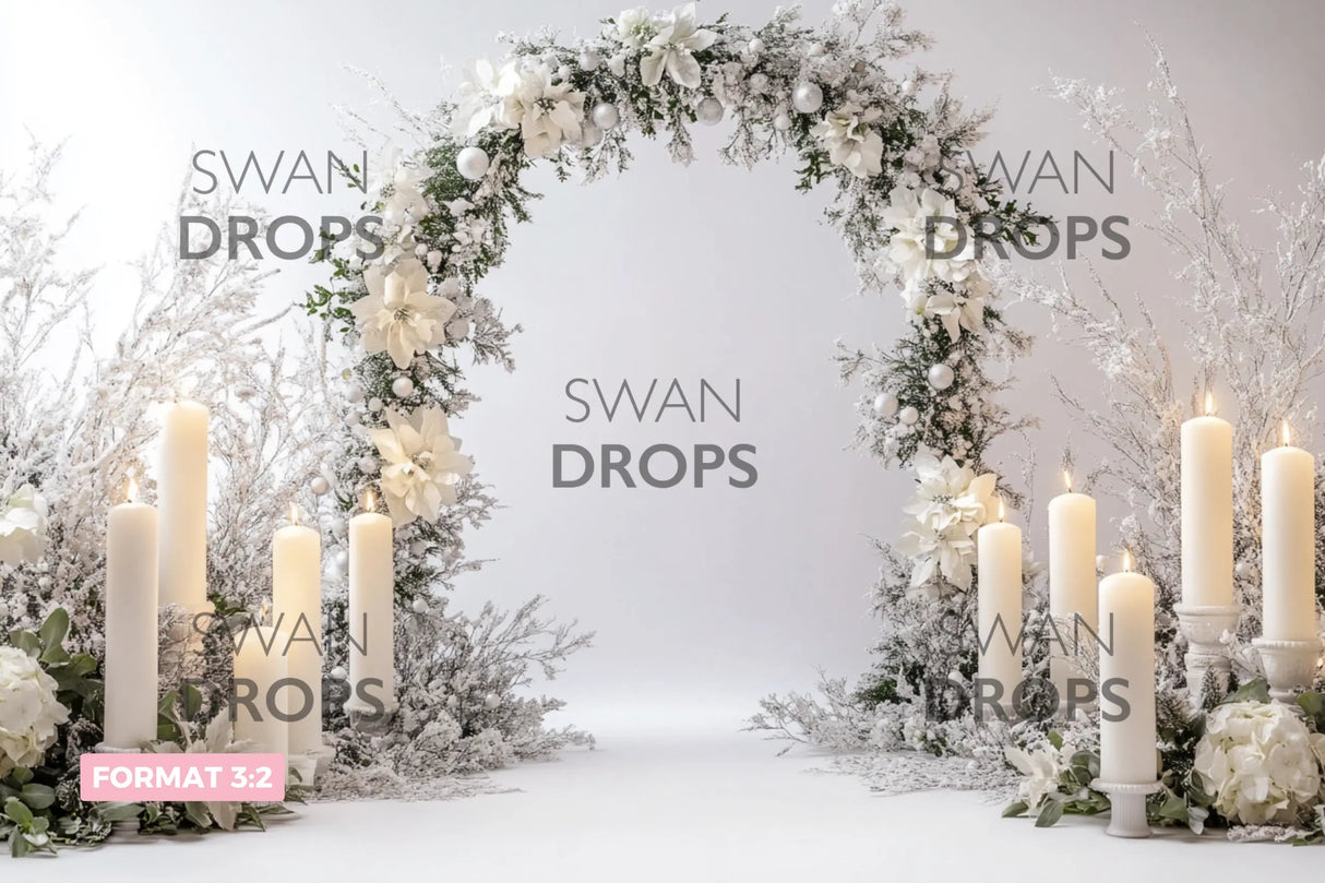 Fond photo Féérie Blanche Swan Drops