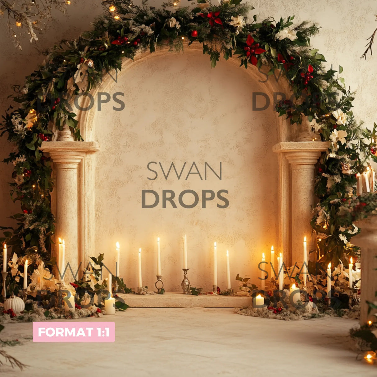 Fond photo Noël Impérial Swan Drops