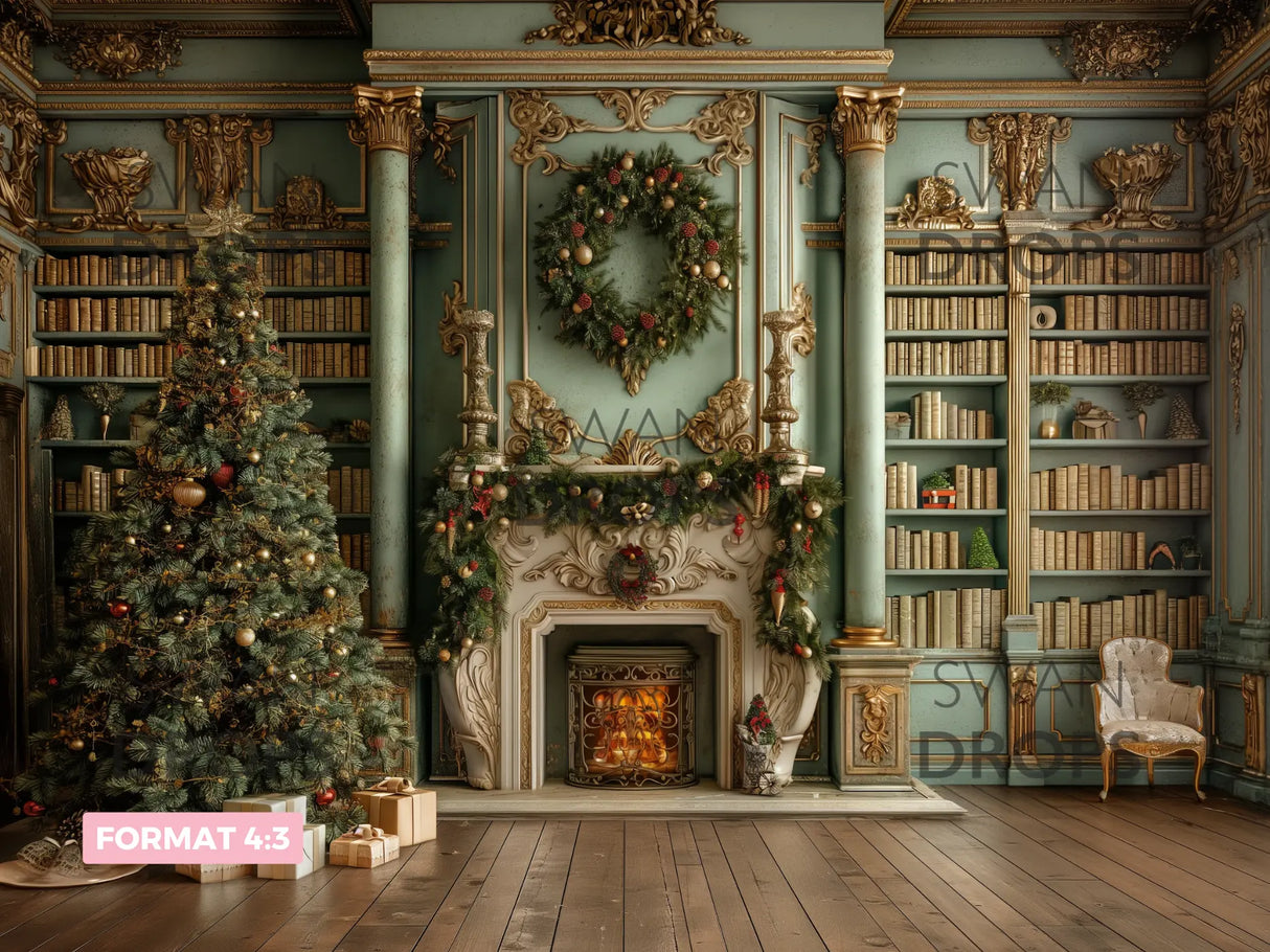 Fond photo Noël Majestueux Swan Drops