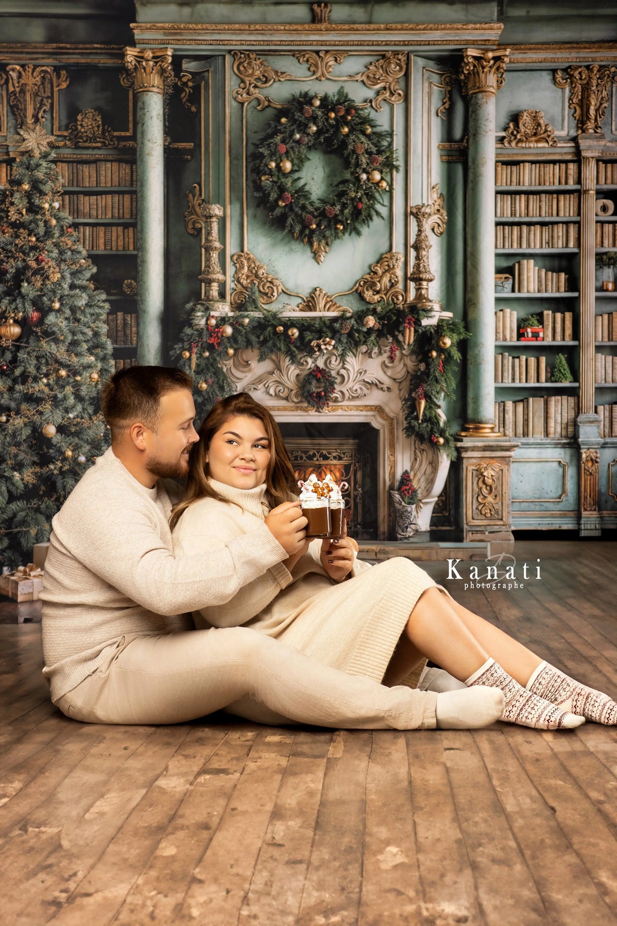 Fond photo Noël Majestueux Swan Drops