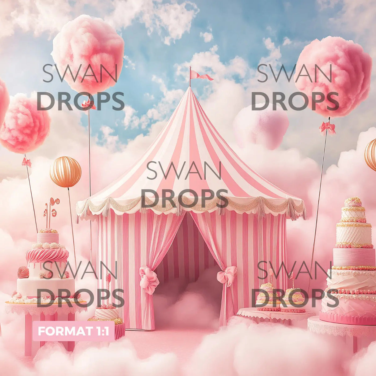 Fond photo Nuage de Sucre Swan Drops