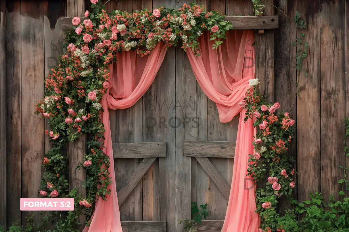 Fond photo Rose en Vigne Swan Drops