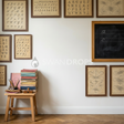 Fond photo Planches multiples tabouret gauche de la collection Rentrée scolaire 2026 - Deyrolle, noyer, sépia - portrait enfant univers académique