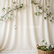 Fond photo Lin crème symétrie haute panier droit de la collection Printemps Champêtre 2026 - lin crème, branches symétriques - séance nouveau-né lifestyle