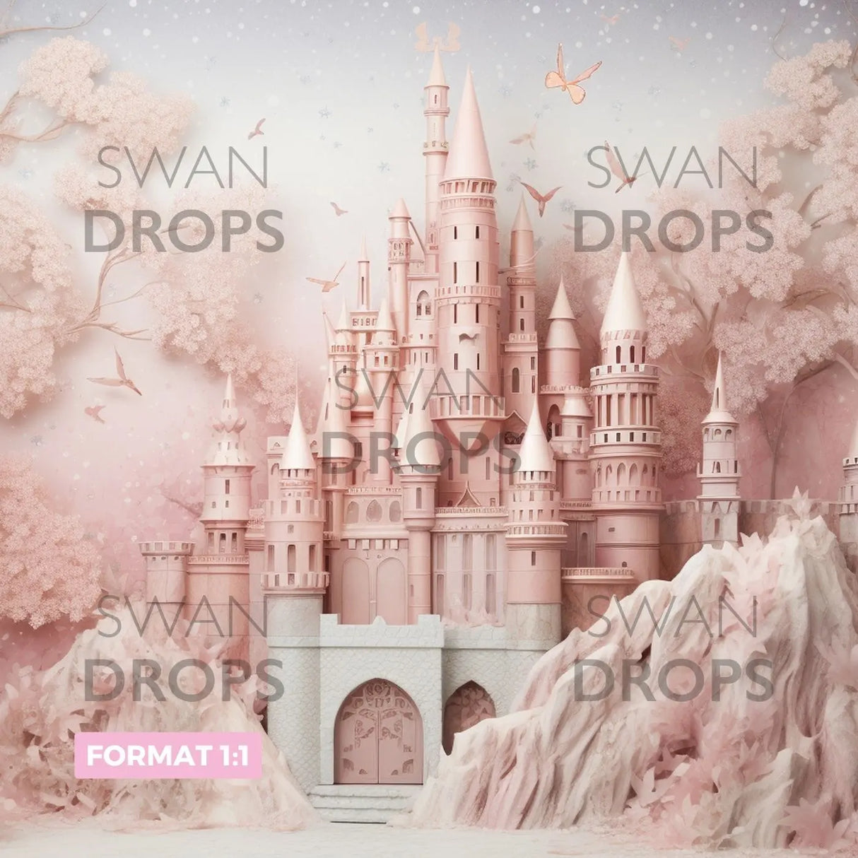 Fond photo Château des Nuages Rosés Swan Drops