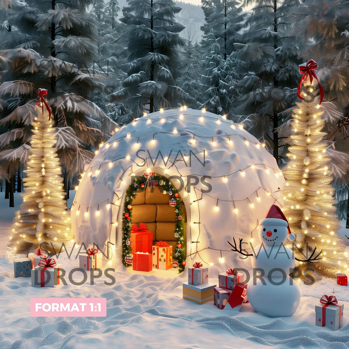 Fond photo Igloo Enchanté Swan Drops