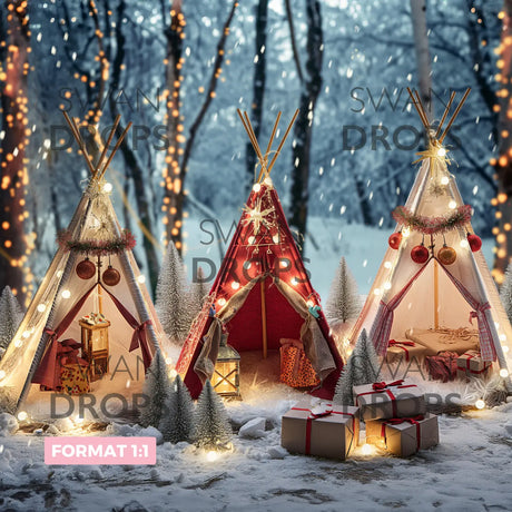 Fond photo Tipis de Noël Swan Drops